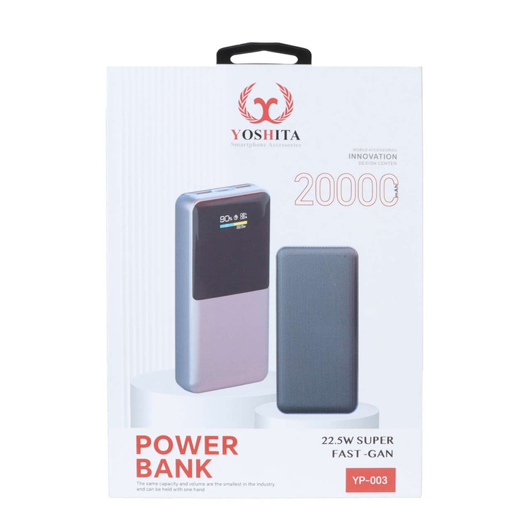 پاوربانک سوپر فست شارژ Yoshita 20000mAh مدل YP-003 22.5W - مشکی - MMS کد1533418