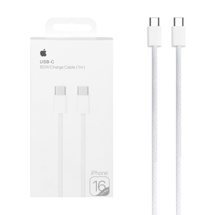 کابل شارژ فست Type-C To Type-C iPhone 16 Pro Max مدل MQKJ3ZM/A 60W - سفید درجه یک کد 1485798