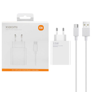 شارژر دیواری 33W فست تک پورت Xiaomi به همراه کابل شارژ Type-C مدل MDY-11-EZ - سفید درجه یک کد 1374538