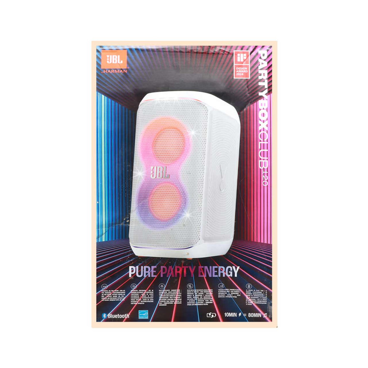 اسپیکر چمدانی JBL مدل PARTYBOX CLUB 120 - سفید (گارانتی 18 ماهه شرکتی)